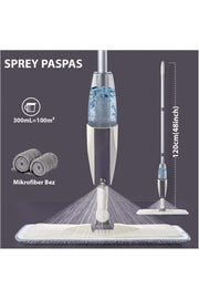 HyMark Sprey Mop Su Deterjan Hazneli 360 Derece Dönen Mikrofiber Bez Temizlik Seti