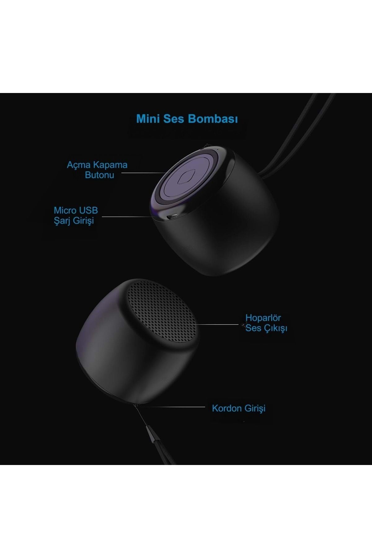 HyMark Mini Bluetooth Ses Bombası Hoparlör Mini Boyut Yüksek Ses Wireless Speaker