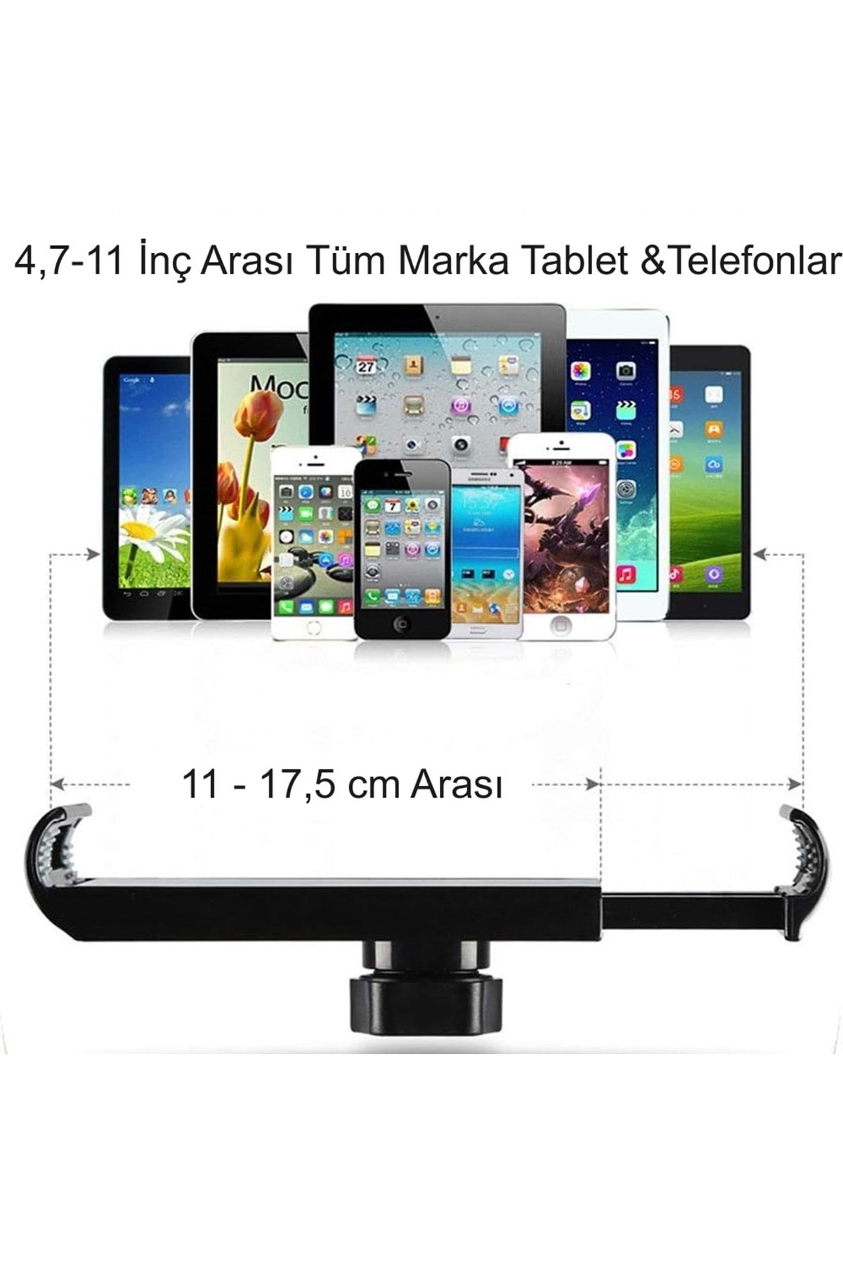 HyMark Esnek Metal Uzun Kollu Telefon Tablet Tutucu Teleskopik 360 Derece Hareketli