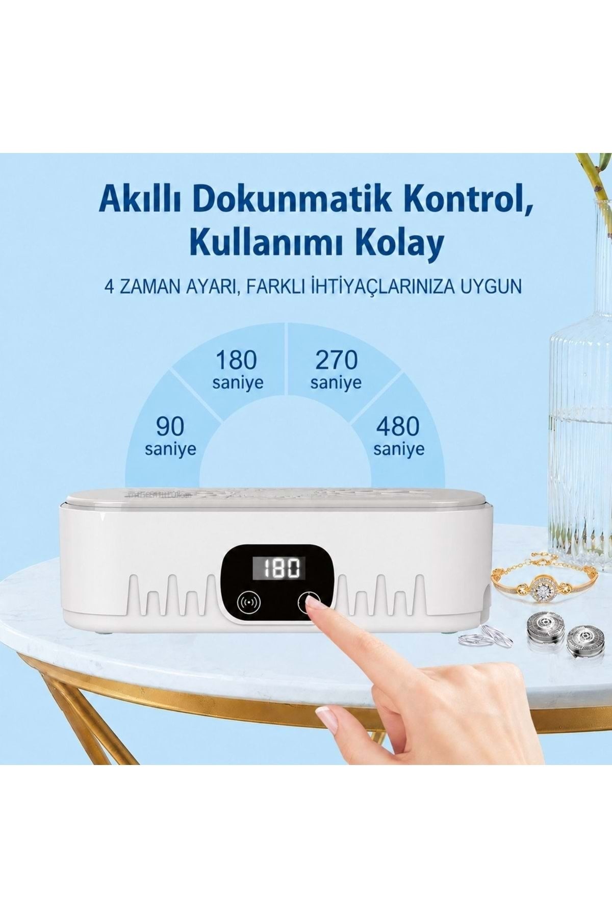 HyMark Ultrasonik Temizleyici Gözlük Takı Temizleme Makinesi 220V Dijital Ultrasonik Yıkama Cihazı