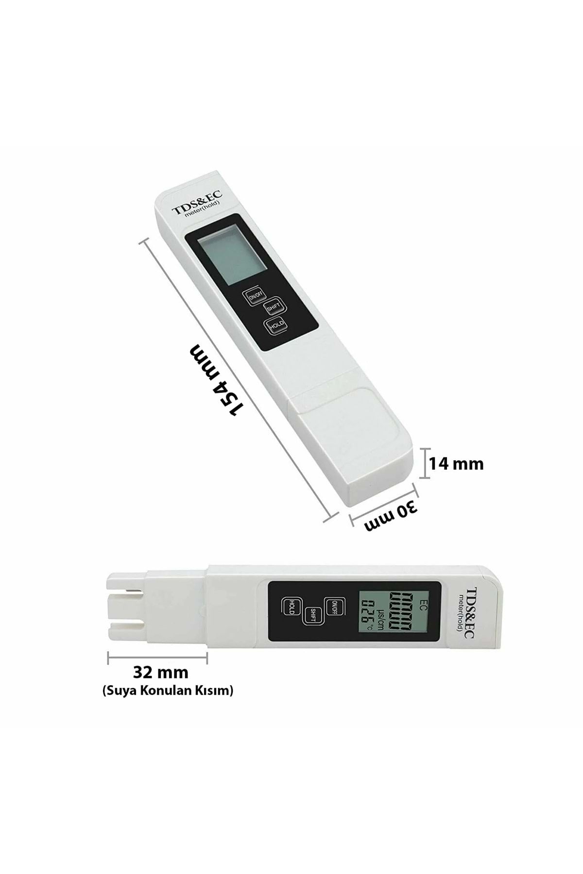 HyMark 3in1 Dijital Tds Su Kalitesi Değeri Sıcaklık Ölçüm Cihazı