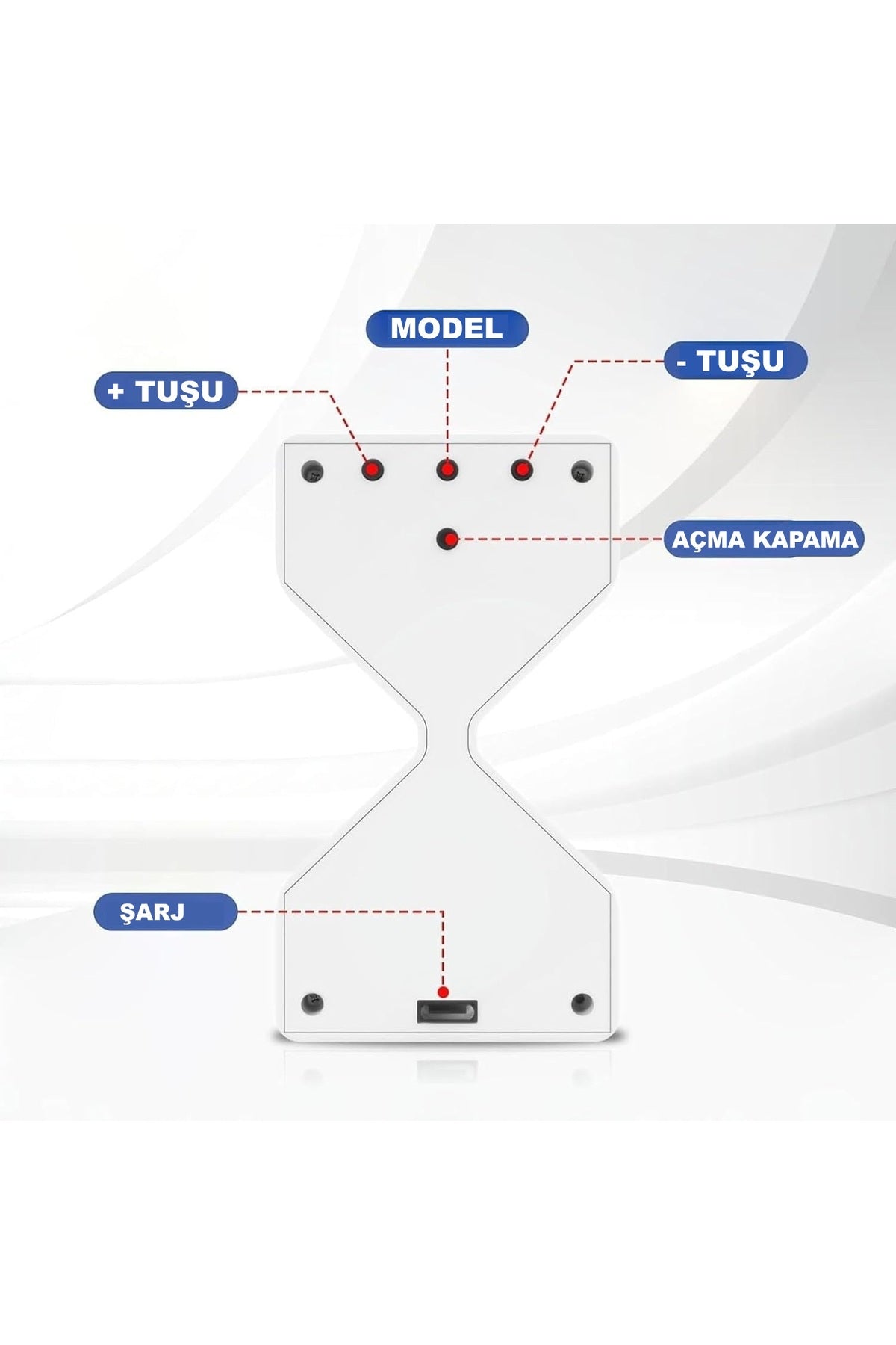 HyMark Modern Dijital Kum Saati Zamanlayıcı 1-30 Dk Şarjlı Pil Dekoratif LED Elektronik Saat