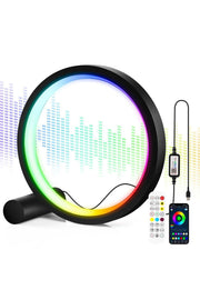 HyMark 10 İnç Akıllı RGB Müzik Ritim Gece Lambası 25cm Alüminyum Halka Led Işığı Masa Lamba
