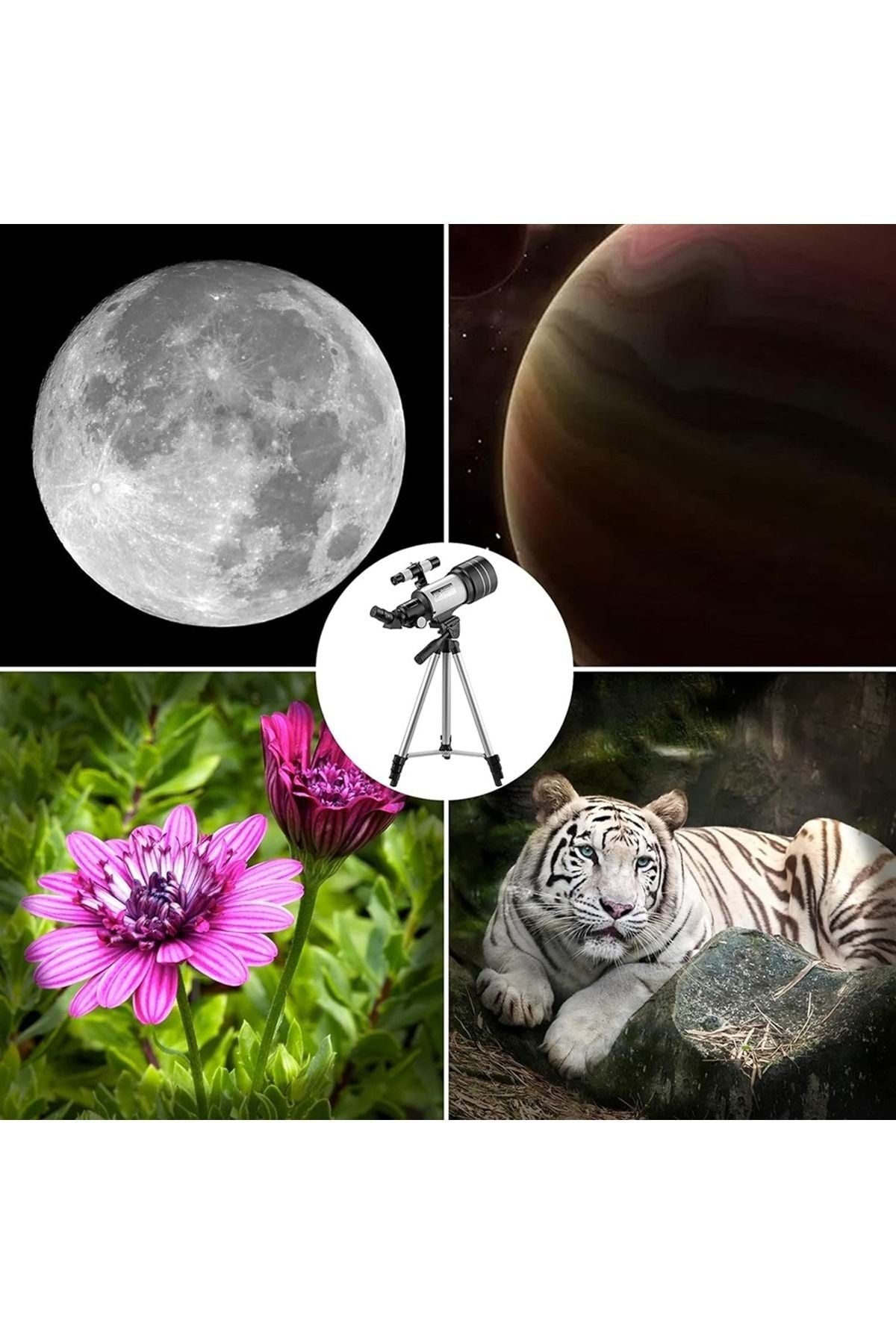 HyMark Astronomik 150X Teleskop 70/300mm Mercek Gece Görüş Uzay Doğa Gözlem Eğitici Öğretici