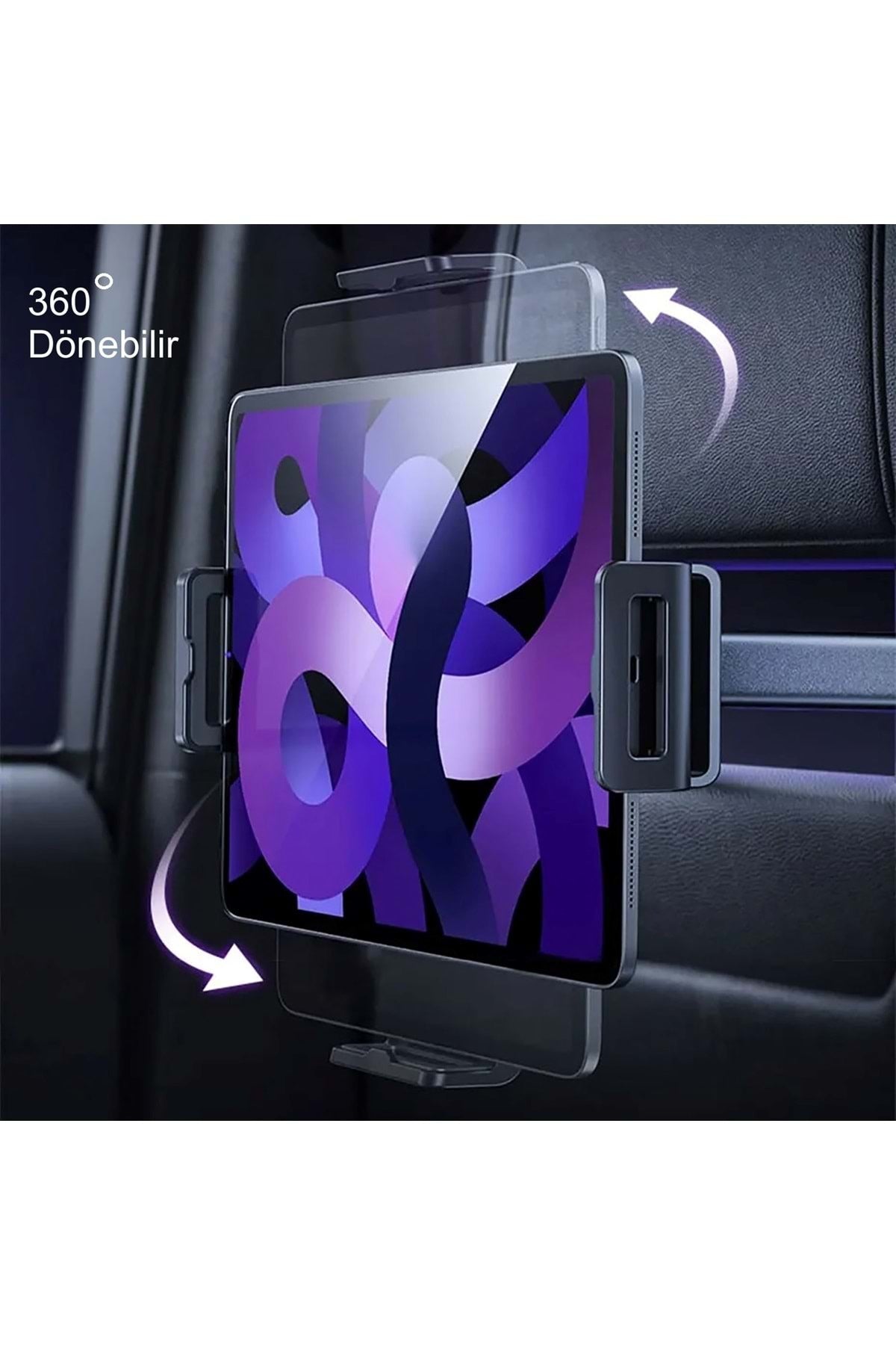 HyMark Araba Kafalık 12.9 İnç Araç Arka Koltuk Evrensel Tablet ve Telefon Tutucu 360° Dönebilir