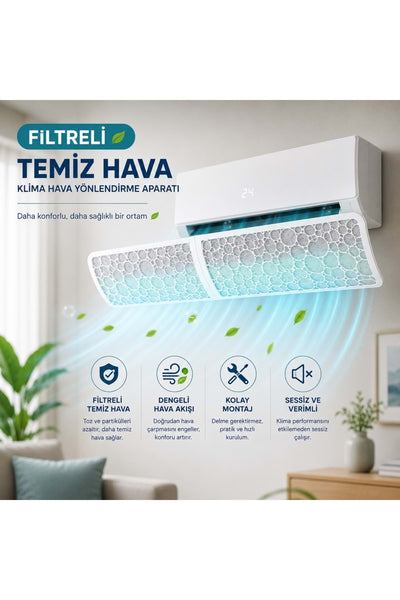 Filtreli Klima Hava Yönlendirme Aparatı Dekoratif Temiz ve Konforlu Hava Deneyimi