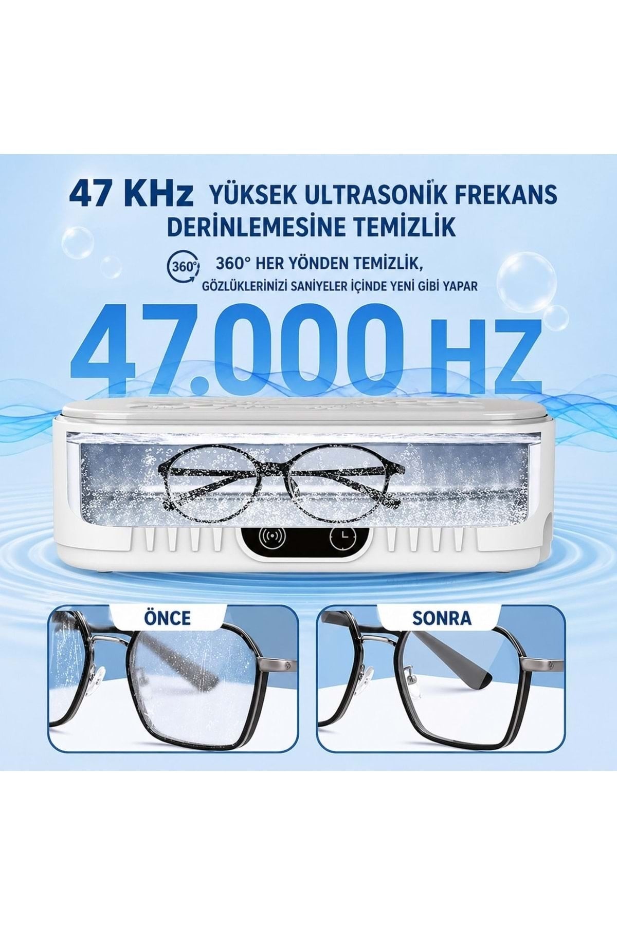 HyMark Ultrasonik Temizleyici Gözlük Takı Temizleme Makinesi 220V Dijital Ultrasonik Yıkama Cihazı