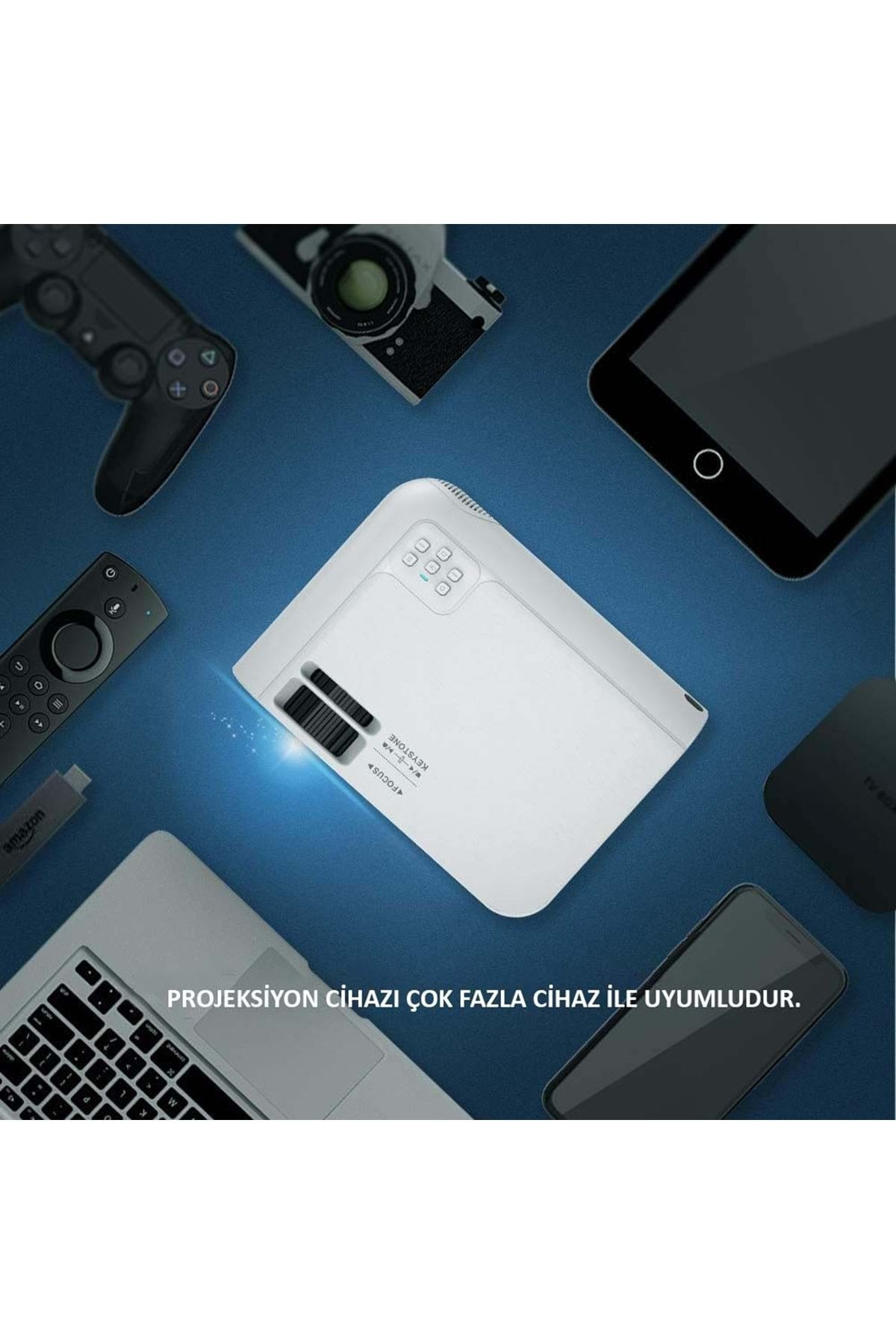 HyMark 1080P Mini Taşınabilir Wifi iOS & Android Telefon Yansıtma P62 Model Projeksiyon Cihazı