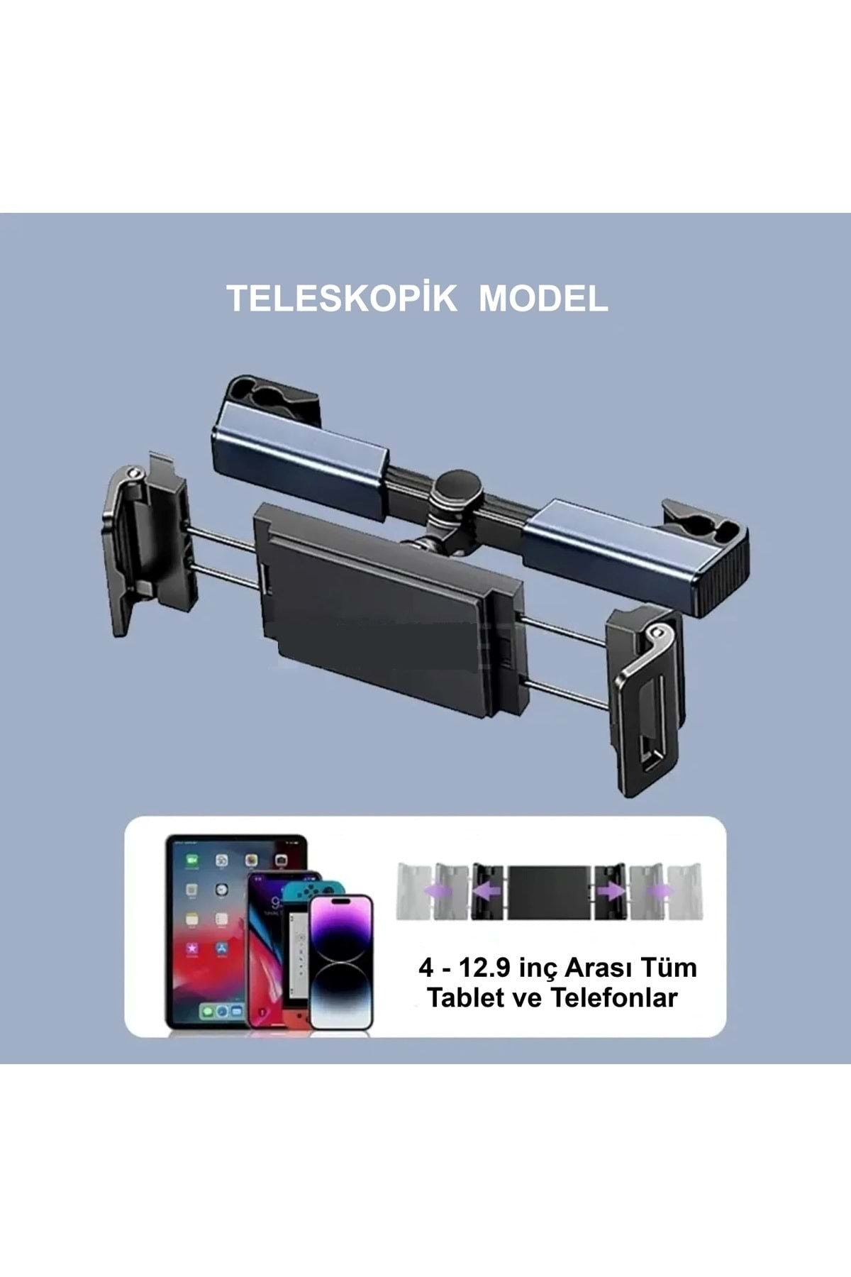 HyMark Araba Kafalık 12.9 İnç Araç Arka Koltuk Evrensel Tablet ve Telefon Tutucu 360° Dönebilir