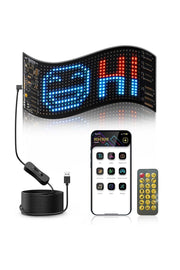 HyMark Programlanabilir 17x7cm Matrix Kayan Yazı LED Ekran Araba Bluetooth APP Kontrol