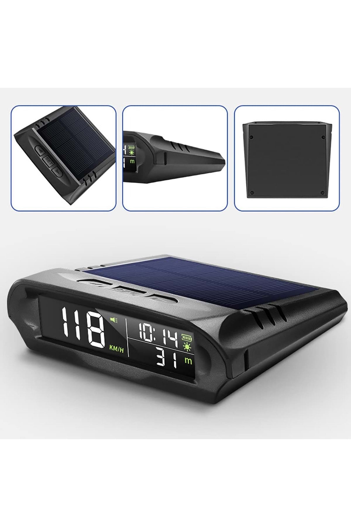 HyMark Evrensel GPS Hız Göstergesi Araç Güneş Enerjili Hız Ölçer S98 HUD Ekranı