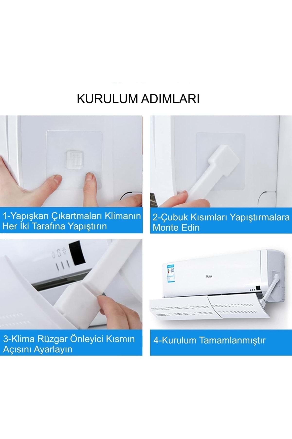 HyMark Ayarlanabilir Delikli Klima Hava Yönlendirici 58-105 CM Klima Çarpması Siperliği Aparatı