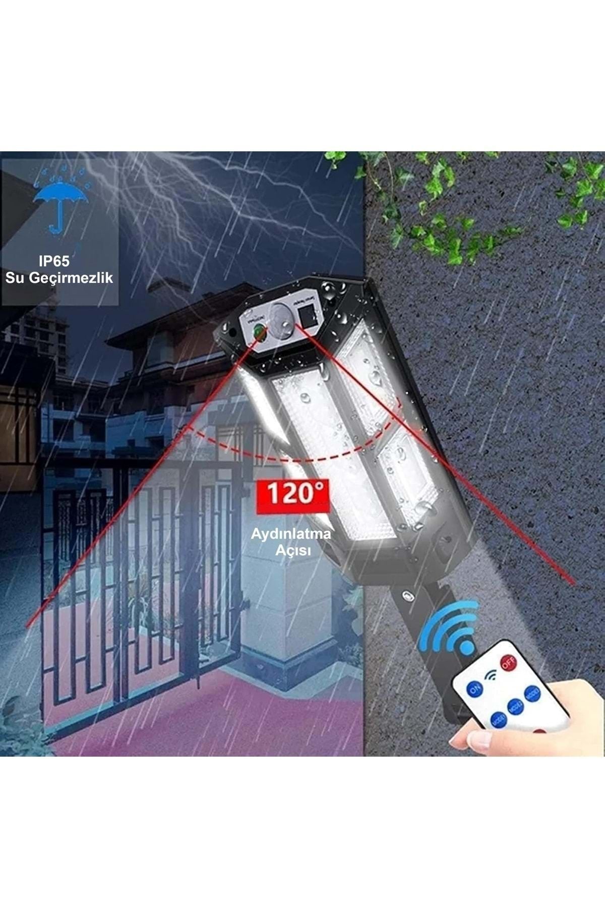 HyMark LED Güneş Enerjili 3 Modlu Şarjlı Kumandalı Solar Aydınlatma Lamba