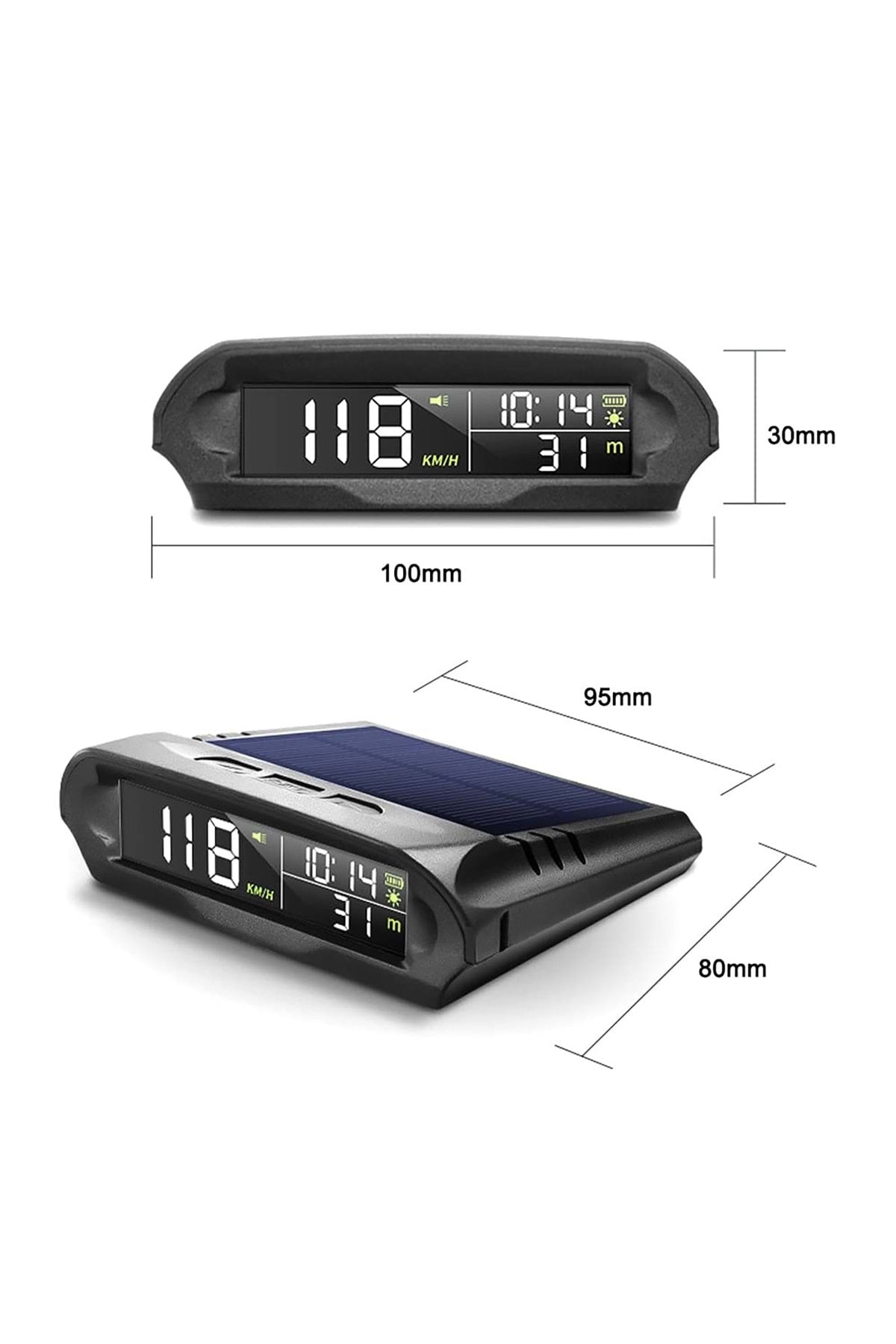 HyMark Evrensel GPS Hız Göstergesi Araç Güneş Enerjili Hız Ölçer S98 HUD Ekranı