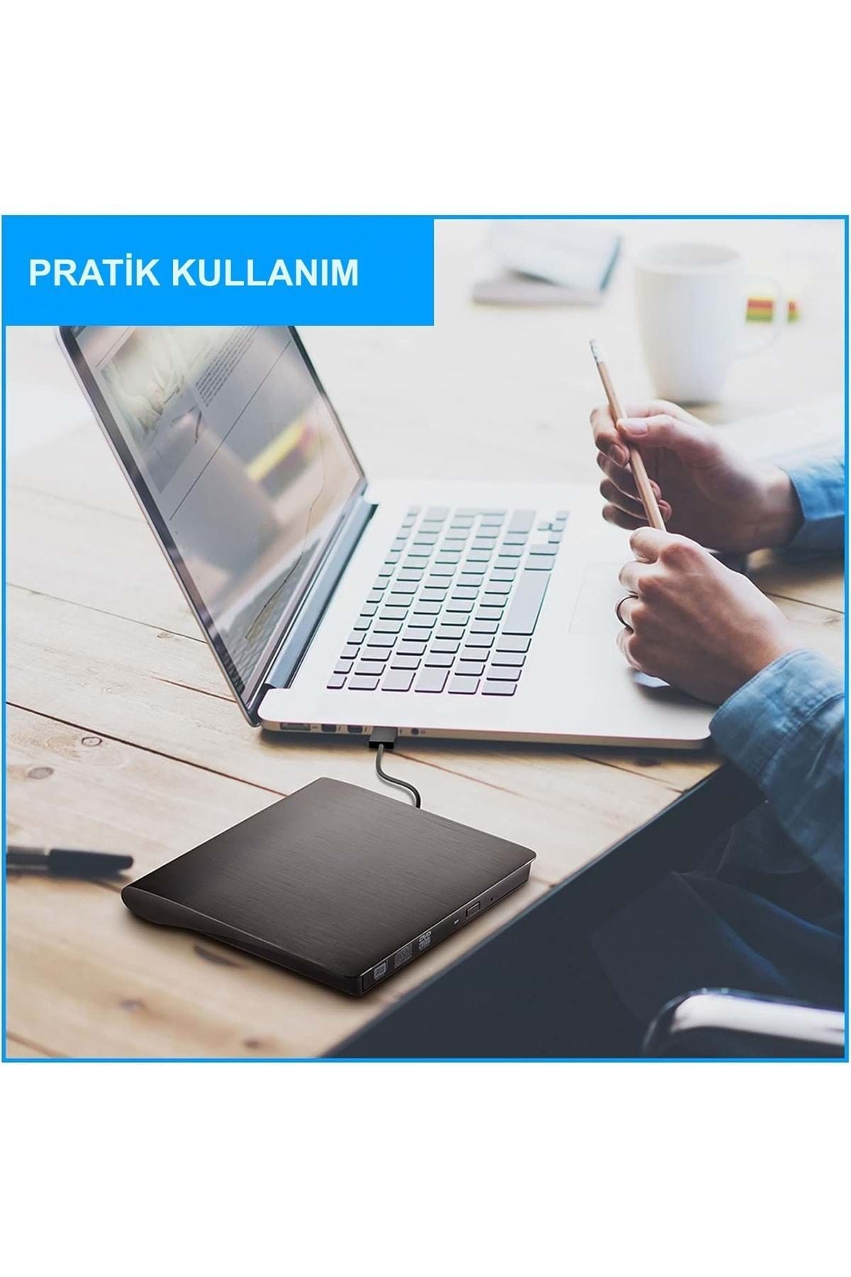 HyMark USB 3.0 Taşınabilir CD DVD Yazıcı Okuyucu Windows Mac Dizüstü Masaüstü Bilgisayar