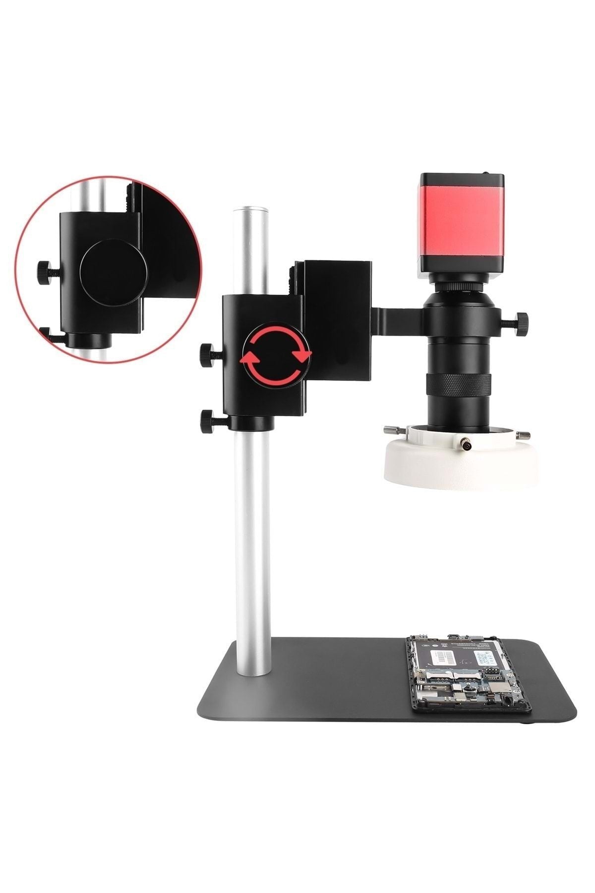 HyMark 13mp Hd 60f/s Endüstriyel Mikroskop Kamera 130xc Montaj Lensi 56 Led Halka Işık