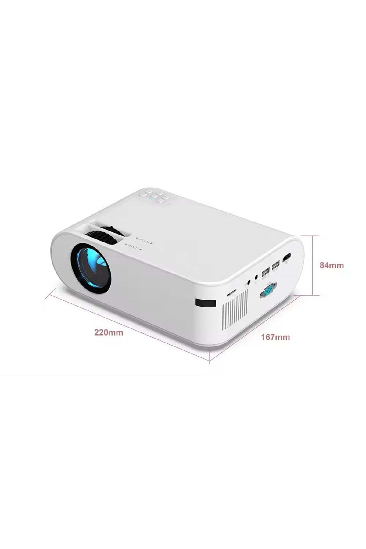 HyMark 1080P Mini Taşınabilir Wifi iOS & Android Telefon Yansıtma P62 Model Projeksiyon Cihazı