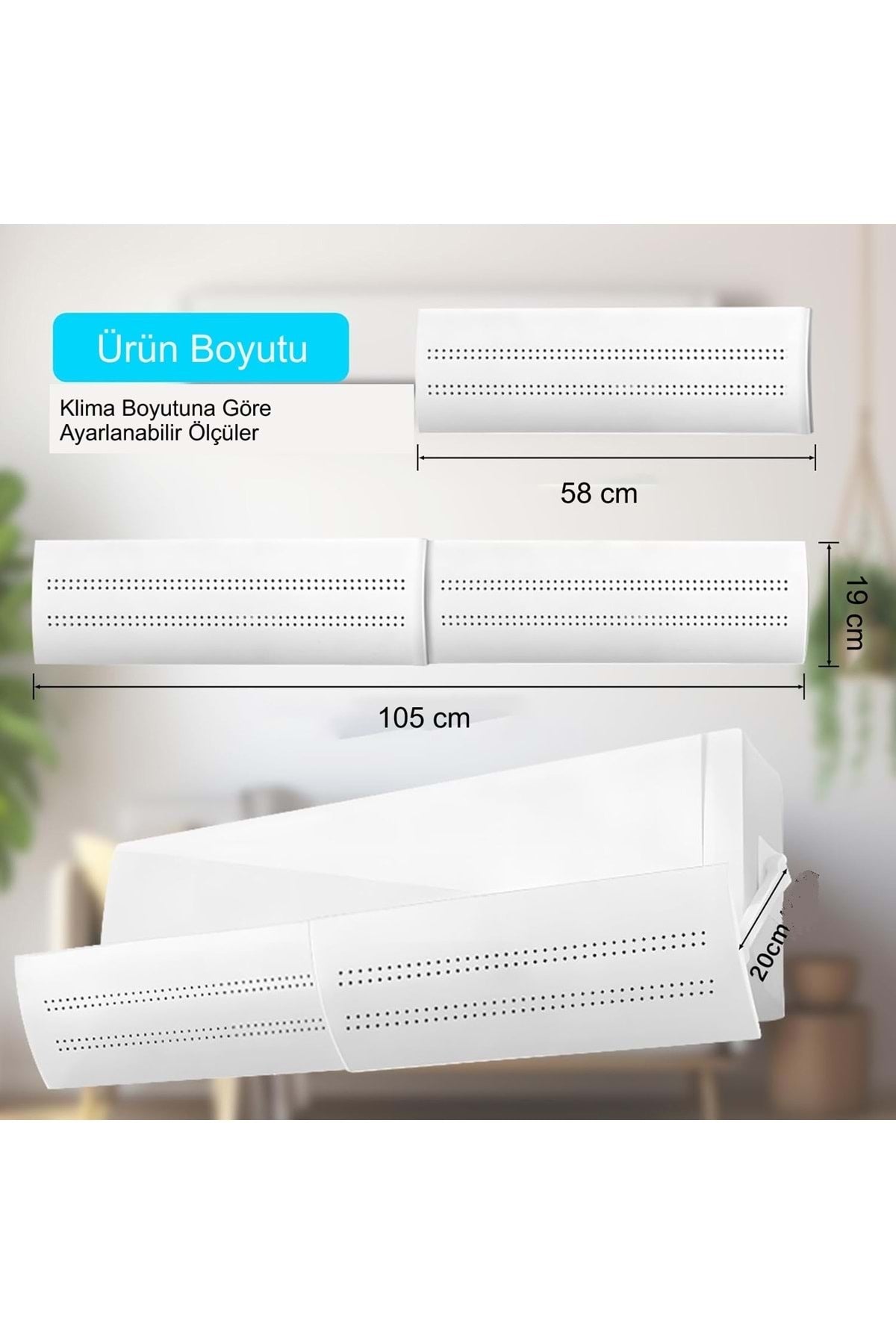 HyMark Ayarlanabilir Delikli Klima Hava Yönlendirici 58-105 CM Klima Çarpması Siperliği Aparatı