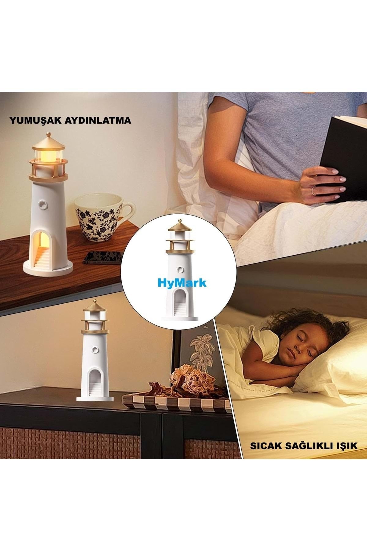 HyMark Deniz Feneri Projektör Ay LED Gece Lambası Kumandalı Kısılabilir Zamanlama