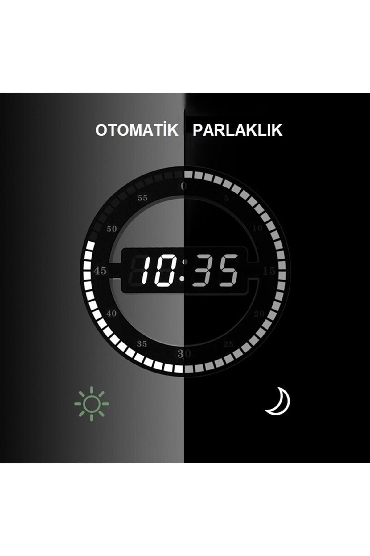HyMark 3d Led Dijital Elektronik Modern Duvar Ve Masa Saati Tarih Derece