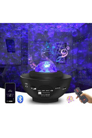 HyMark Led Yıldız Bluetooth Hoparlör Usb Projektör Okyanus Dalgası 21 Modlu Gece Lambası