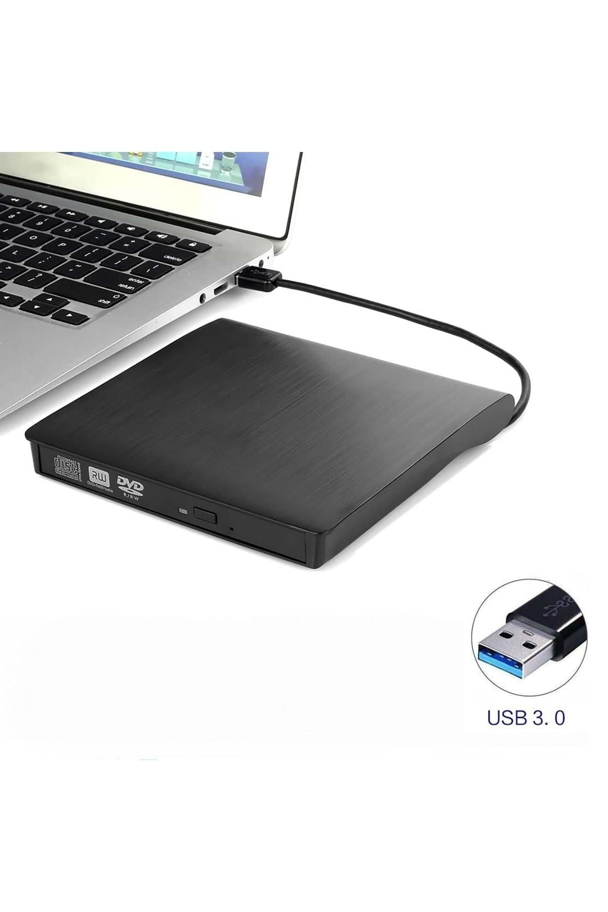 HyMark USB 3.0 Taşınabilir CD DVD Yazıcı Okuyucu Windows Mac Dizüstü Masaüstü Bilgisayar