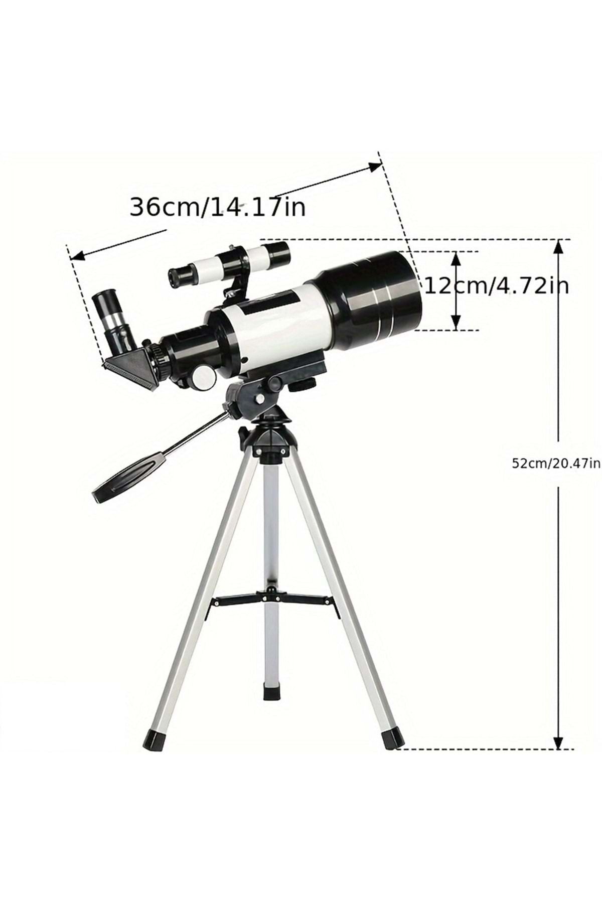 HyMark Astronomik 150X Teleskop 70/300mm Mercek Gece Görüş Uzay Doğa Gözlem Eğitici Öğretici