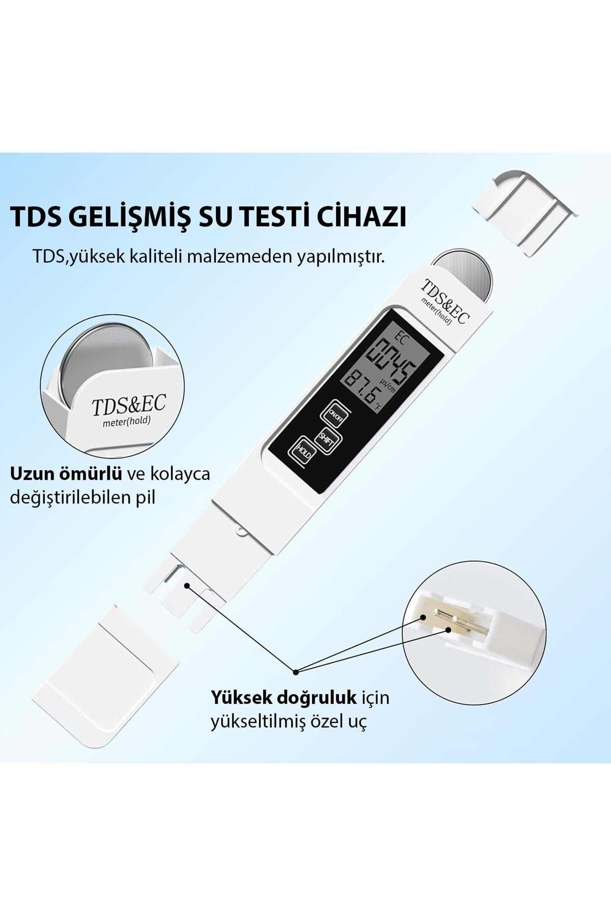 HyMark 3in1 Dijital Tds Su Kalitesi Değeri Sıcaklık Ölçüm Cihazı