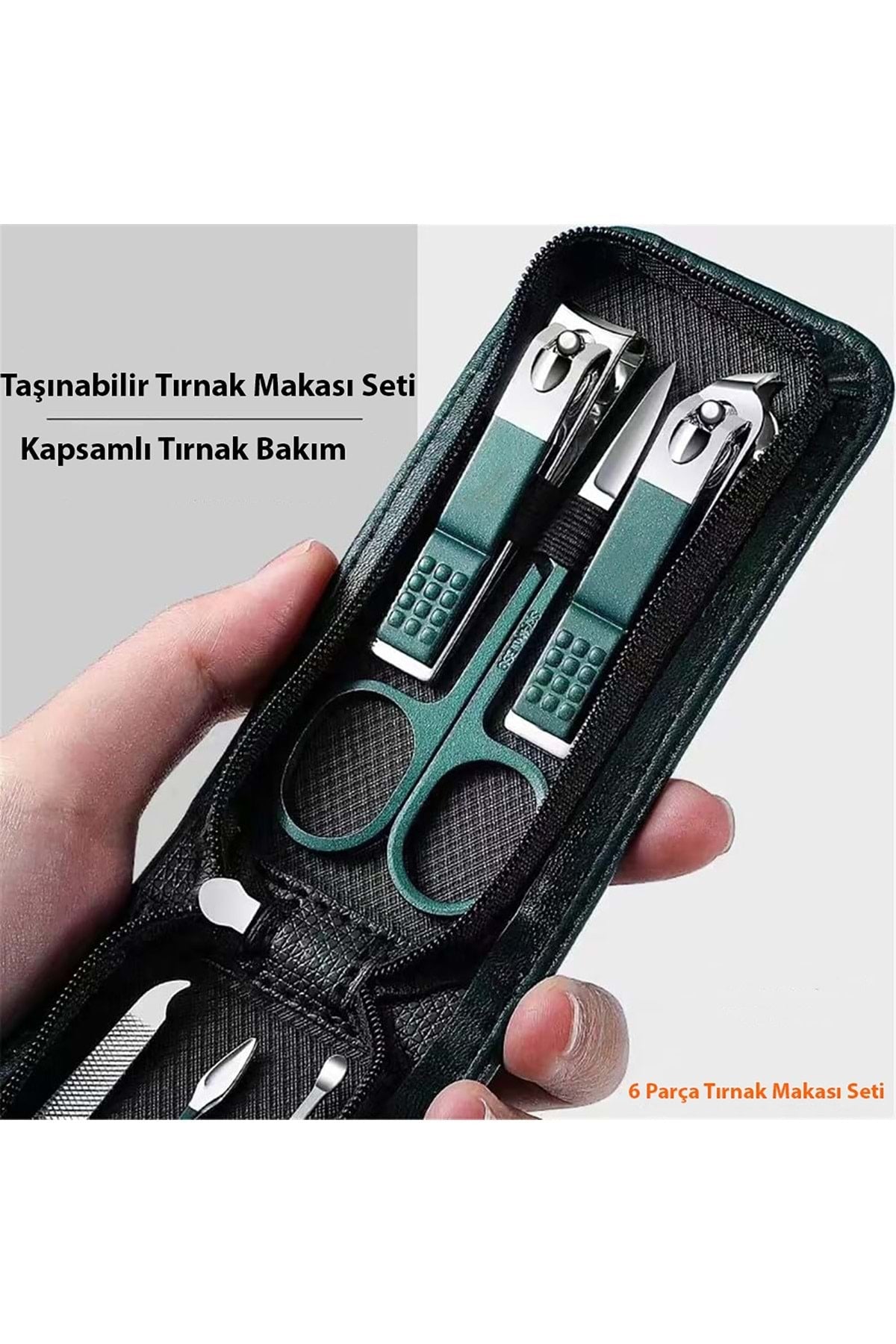 HyMark 6 Parça Deri Çantalı Manikür Pedikür Özel Tırnak Makası Seti