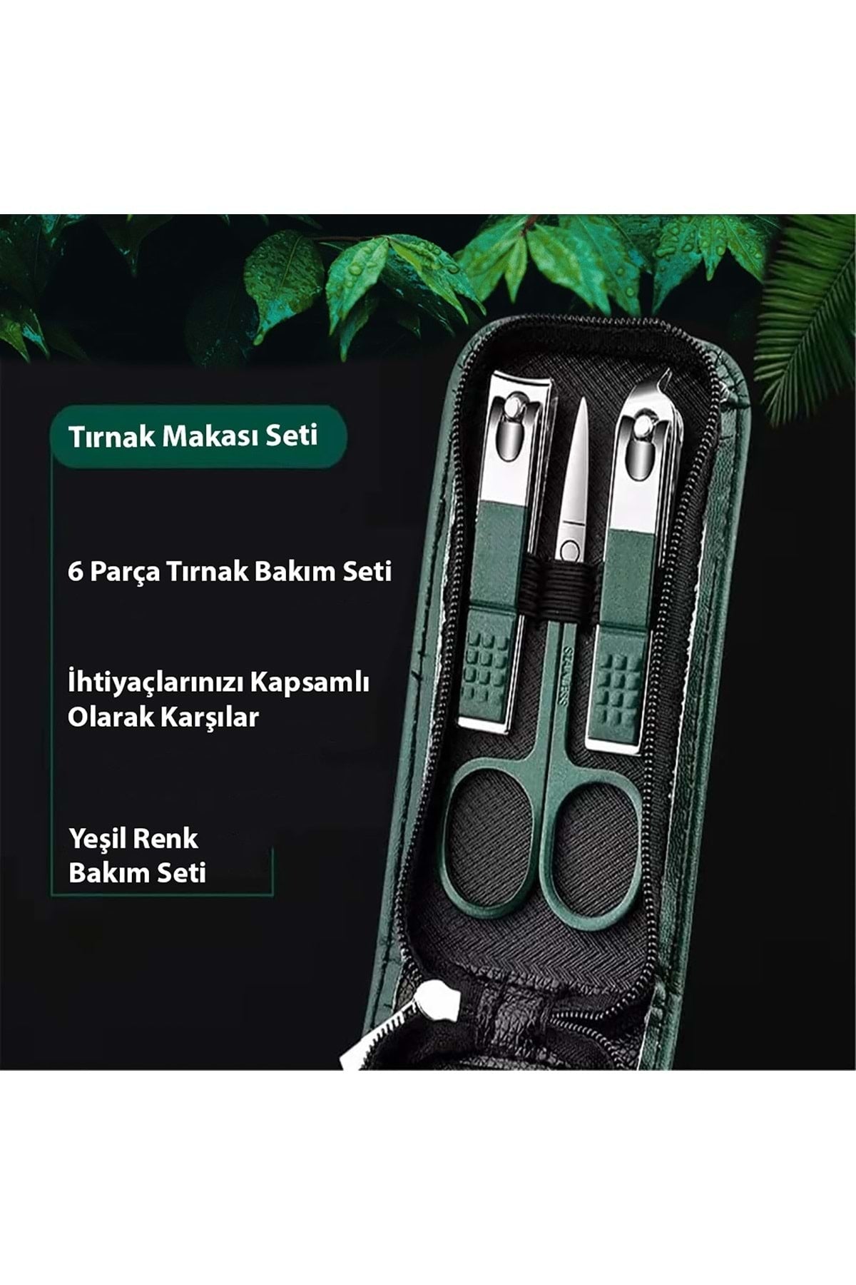 HyMark 6 Parça Deri Çantalı Manikür Pedikür Özel Tırnak Makası Seti