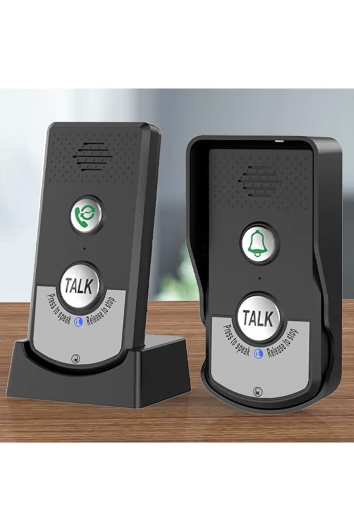 HyMark İnterkom Elektronik Kablosuz 2 Yönlü Ses Telsiz Uzun Menzilli Kablosuz Kapı Zili Ünitesi