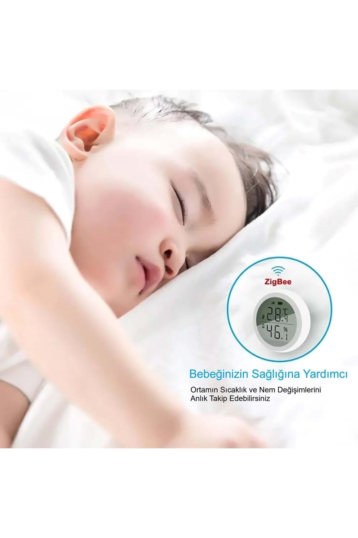 HyMark ZigBee Tuya Akıllı Yaşam Uygulaması Sıcaklık Nem Sensörü LCD Ekran APP Kontrol