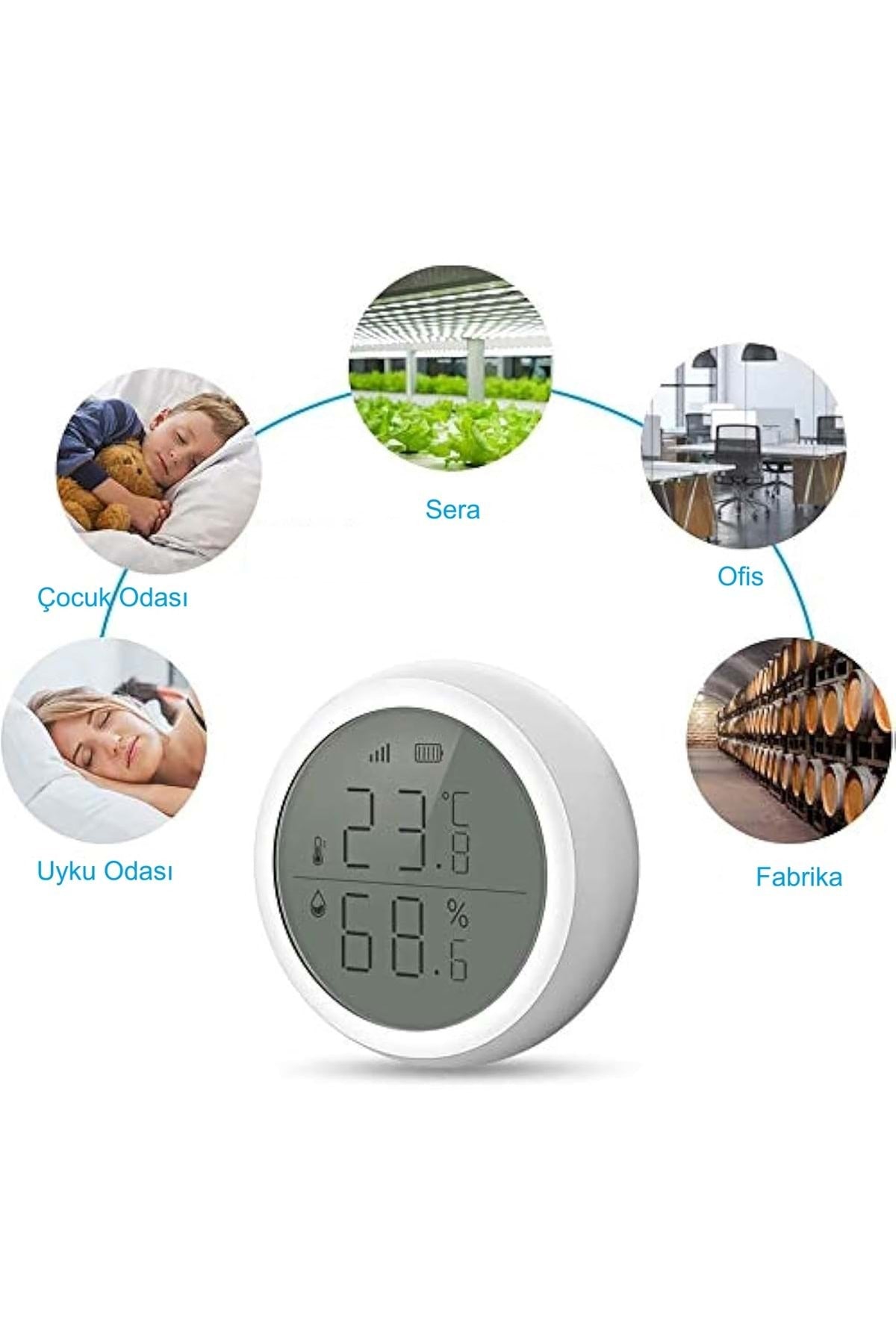 HyMark ZigBee Tuya Akıllı Yaşam Uygulaması Sıcaklık Nem Sensörü LCD Ekran APP Kontrol