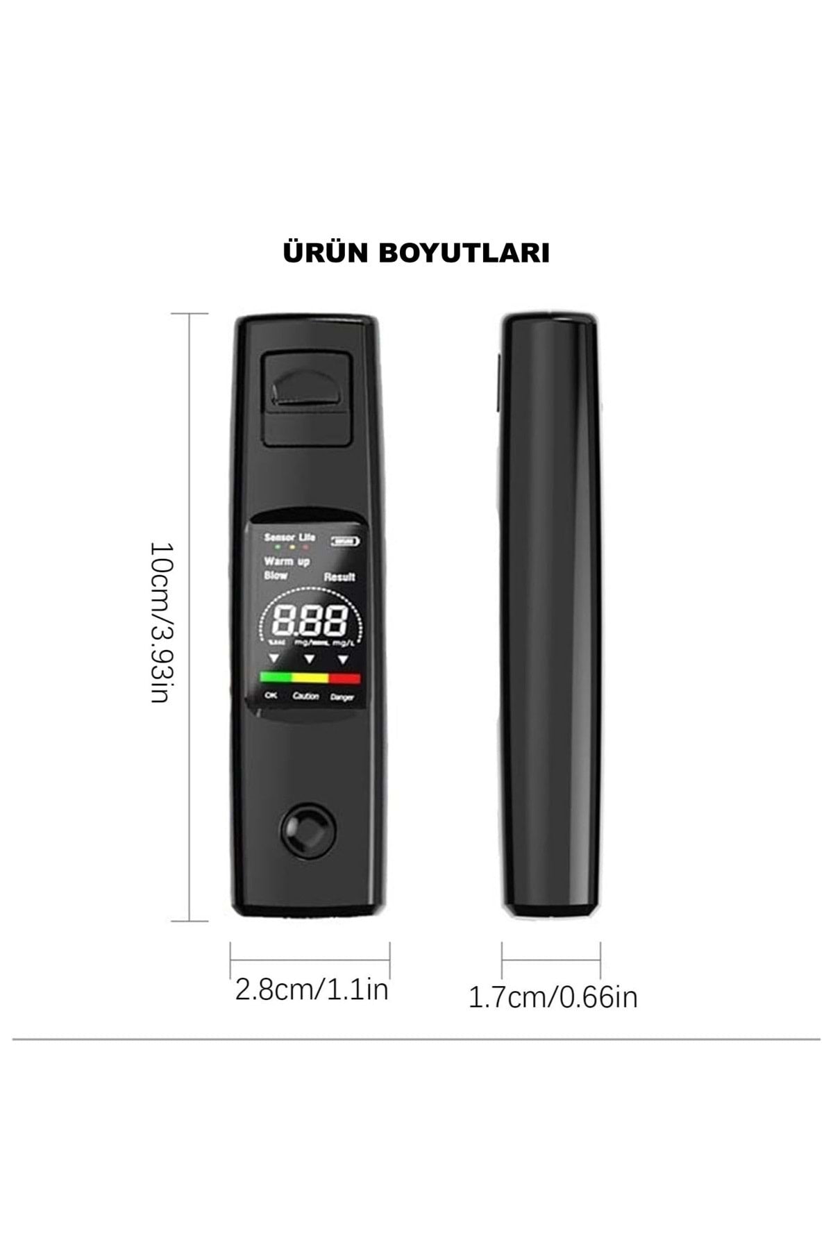HyMark Taşınabilir Alkol Ölçüm Test Cihazı Trafik Alkol Tester Yüksek Hassasiyet Hızlı Tepki Şarjlı