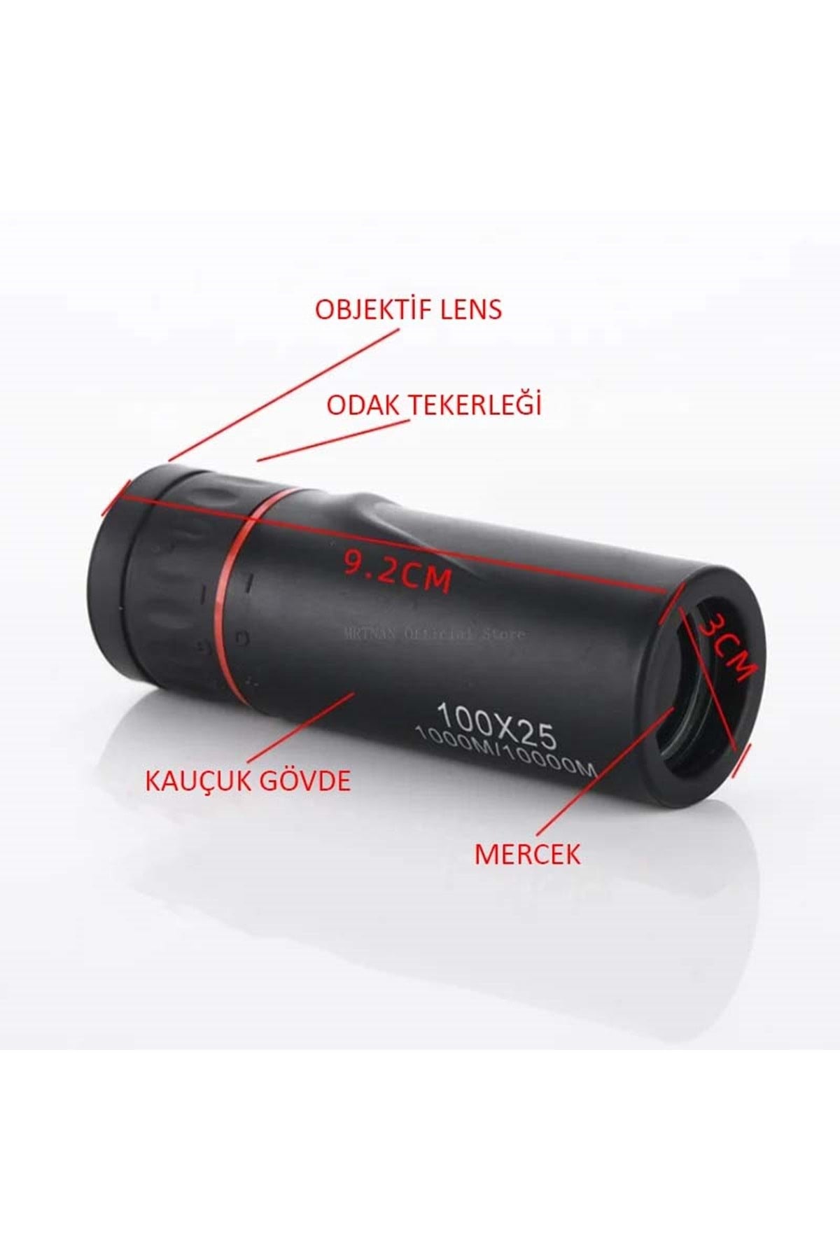 HyMark 100x25 Zoomlu Yüksek Çözünürlüklü Tek Gözlü Monoküler Dürbün
