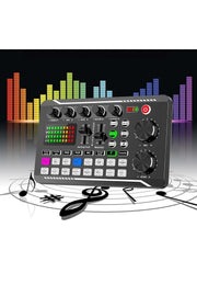 HyMark Stüdyo Ses Mikseri Şarjlı F998 Bluetooth DJ Canlı Yayın Kondenser Mikrofon Bağlantısı