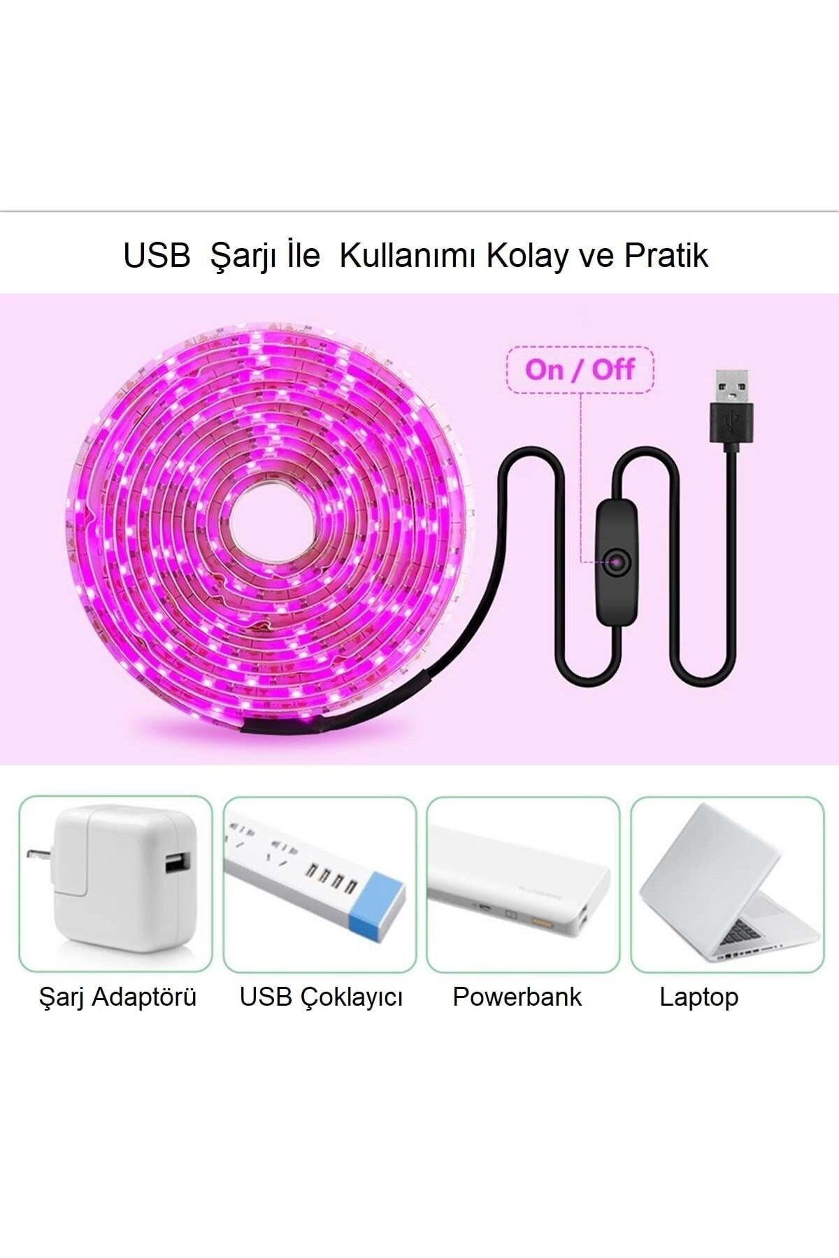 HyMark Bitki Yetiştirme Lambası Tam Spektrum Usb Şerit Led - 2metre