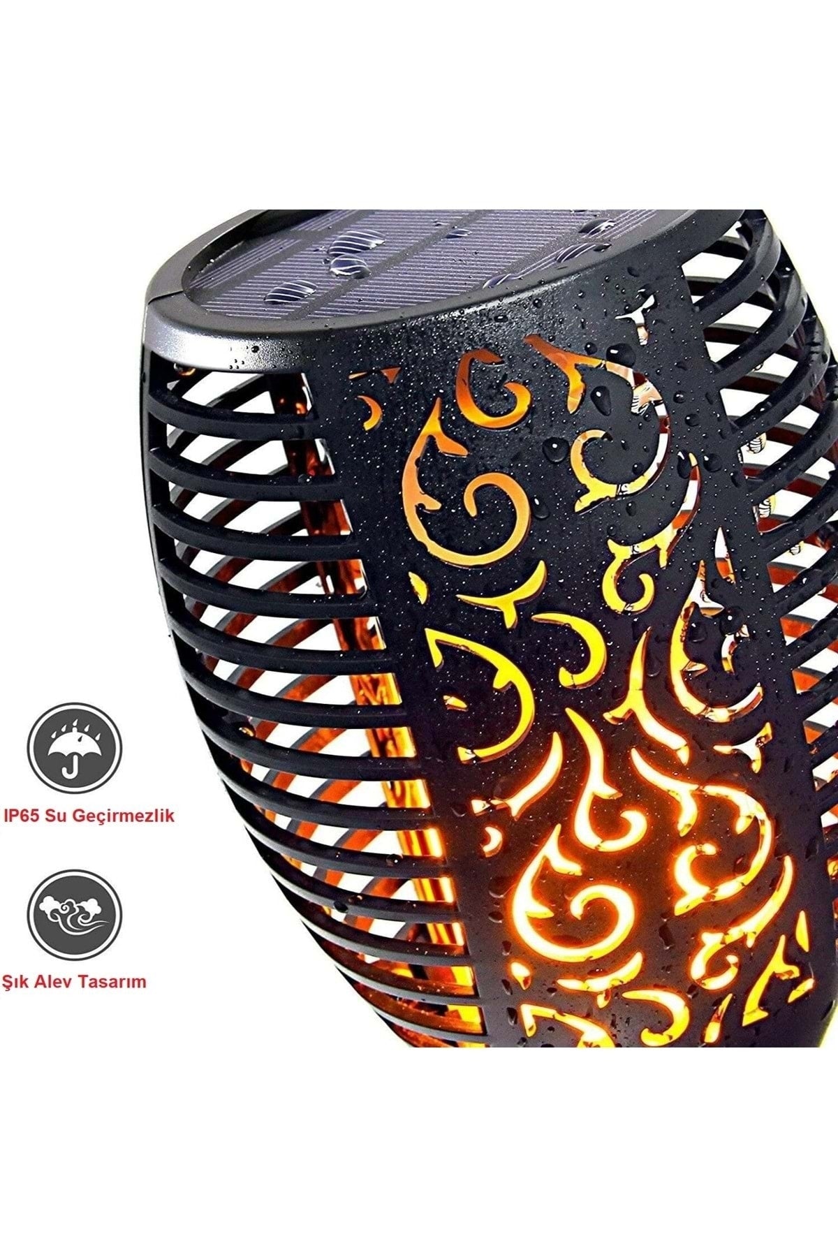 HyMark Solar Alev Led Bahçe Aydınlatma Peyzaj Lambası- 4 Adet