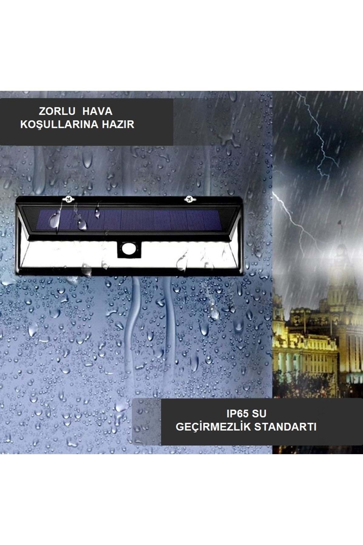 HyMark Solar 180 Led Güneş Enerjili Kumandalı 3 Modlu Duvar Lambası
