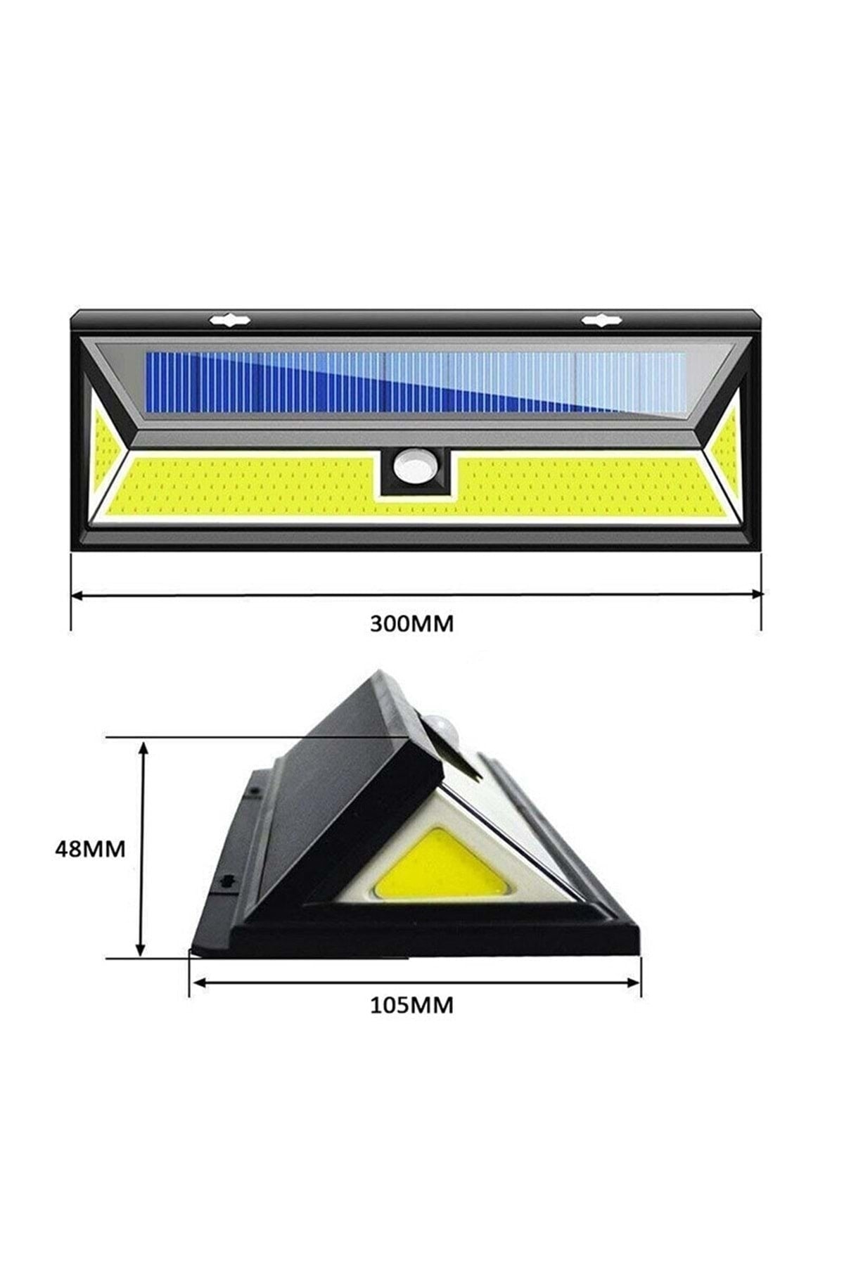 HyMark Solar 180 Led Güneş Enerjili Kumandalı 3 Modlu Duvar Lambası