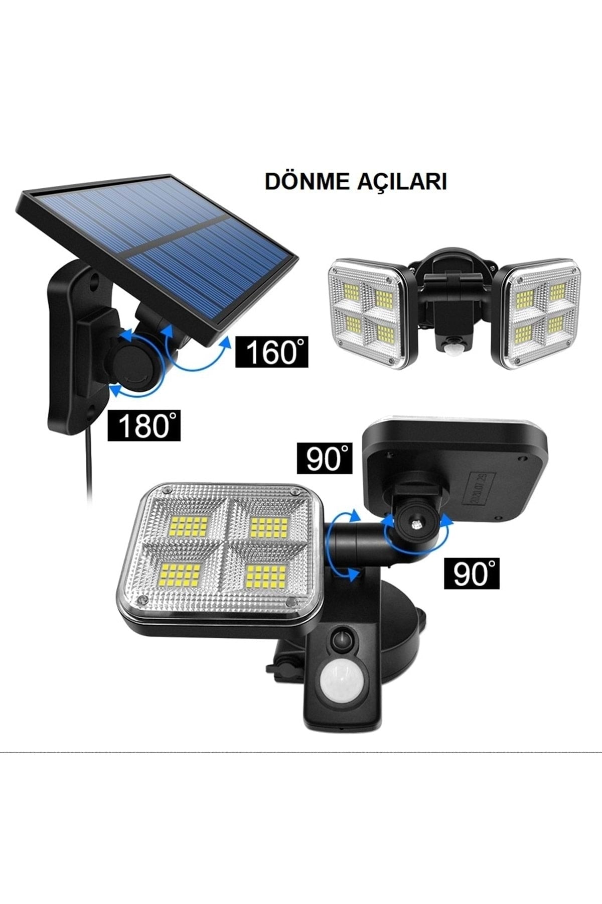 HyMark Güneş Enerjili Aydınlatma Solar Lamba 20w 120 Led