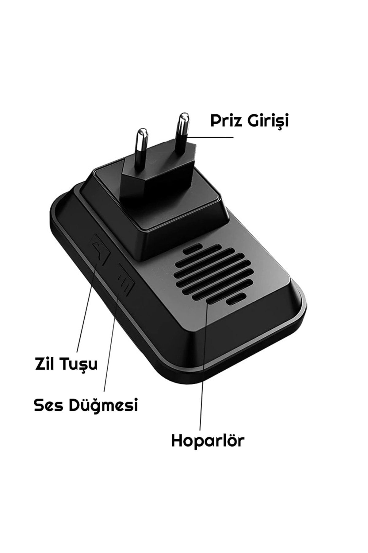 HyMark 2 Buton 1 Alıcı Pil Gerektirmeyen Kablosuz Led Kapı Zili